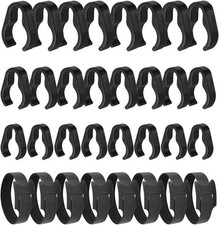 Microphone Stand Cable Clips - Boom Pole Clamp 32 pcs, Black