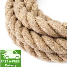 30 mm Thick Jute Rope Twisted Braided Garden Decking Decoration Craft 1m -50m