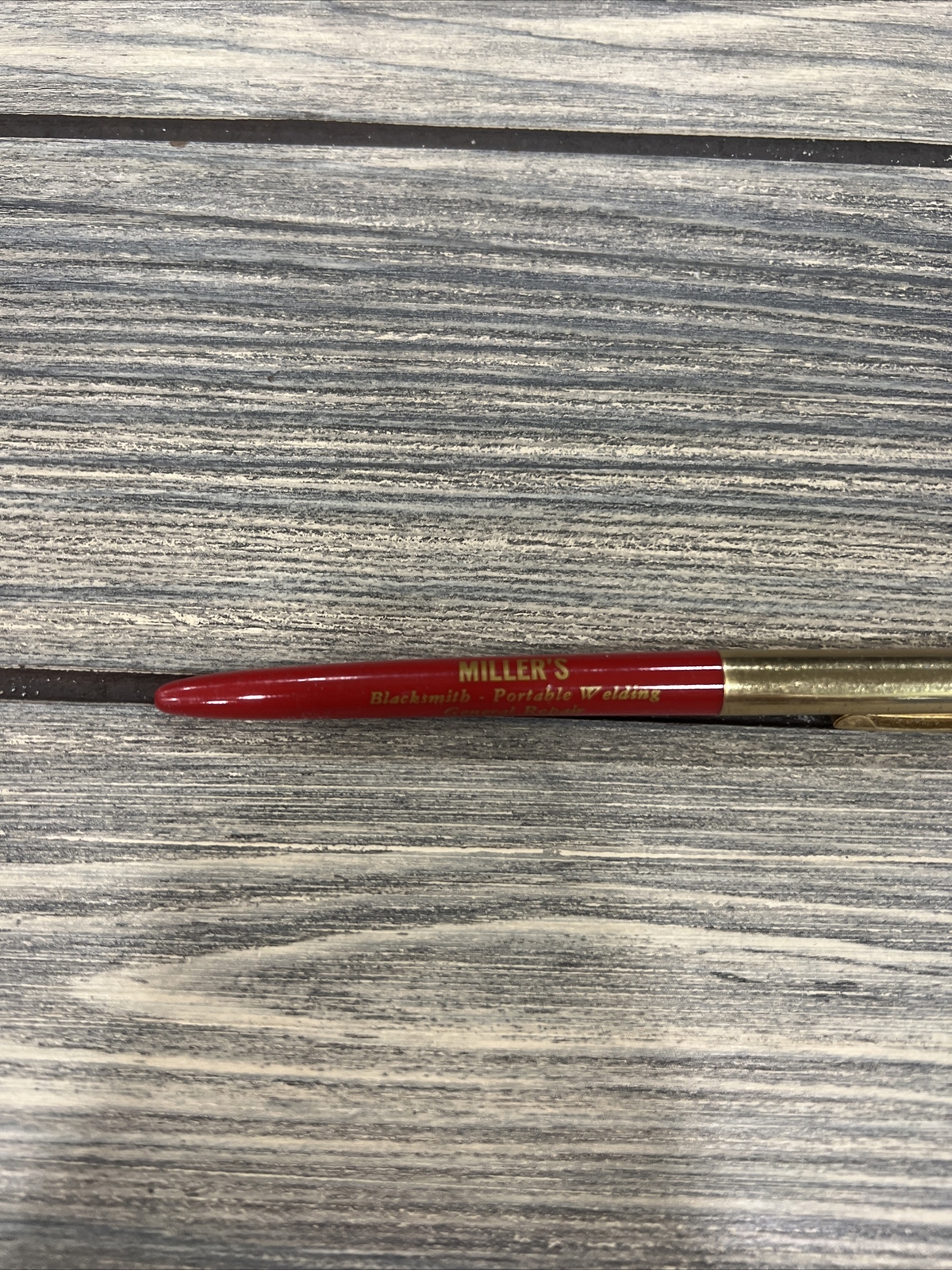 Vintage Pen Millers Blacksmith Welding Eaton Colorado Red Gold