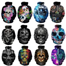 3D Skull Monster Mens Hoodie Hooded Top Sweatshirt Jumper Pullover Tees AU