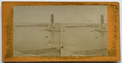 Photo Stéréo Ancienne Marseille Porte D'Aix Vers 1870 - Tirage D'époque Original 10.5x18 Cm
