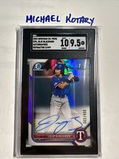 JOJO BLACKMON 2022 BOWMAN CHROME AUTO /499 SGC 10/9.5 Rangers 1st CPA-jbn 