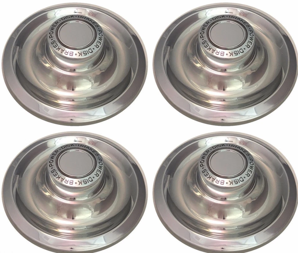 JUEGO DE 4 TAPAS CENTRALES DE FRENOS DE DISCO DE POTENCIA RUEDA CHEVY CAMARO CORVETTE CHEVELLE RALLY Foto 2 de 4