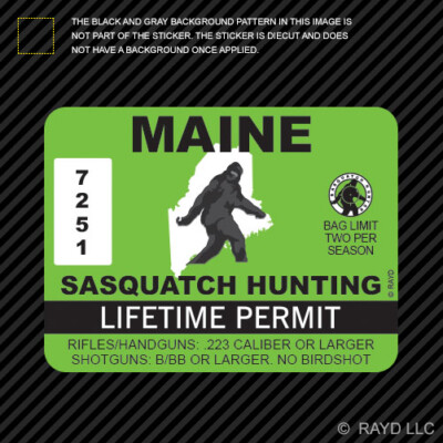 Michigan Sasquatch Hunting Permit Sticker Die Cut Decal Bigfoot - Foto 8