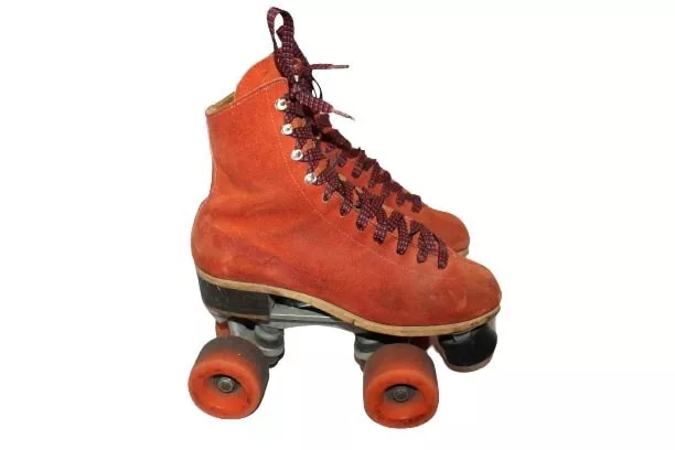 Red suede roller best sale skates