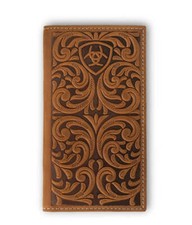 Ariat Rodeo Scrolling Embossed Brown Wallet A3561244