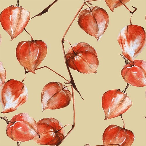 20 Servietten Painted Physalis FrüChte Garten Natur Braun Gemalt Deko 33X33Cm-image