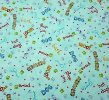 It's A Dogs Life BTY Phyllis Dobbs Quilting Treasures Dog Word Aqua Blue