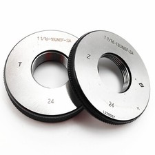 Thread Ring Gage 1" 1/16-18 UNEF Thread Ring gage 2A GO NOGO 1" 1/16-18 UNEF 2A