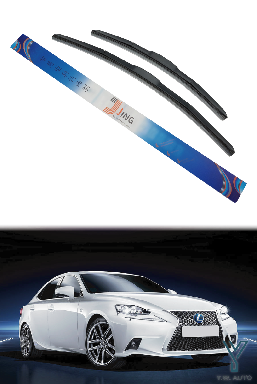TripleSection Wiper Blades 24"+18" 1 Pair For Lexus IS IS250 IS350