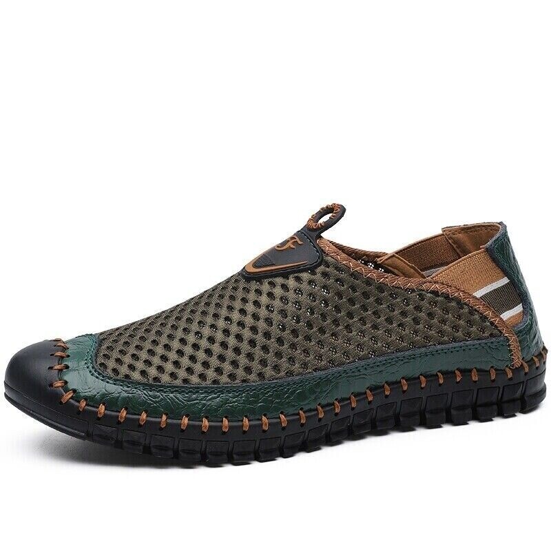 Para hombres Malla Transpirable Caminar Sin Cordones Mocasín Costura Agua Zapatos Sandalia Informal