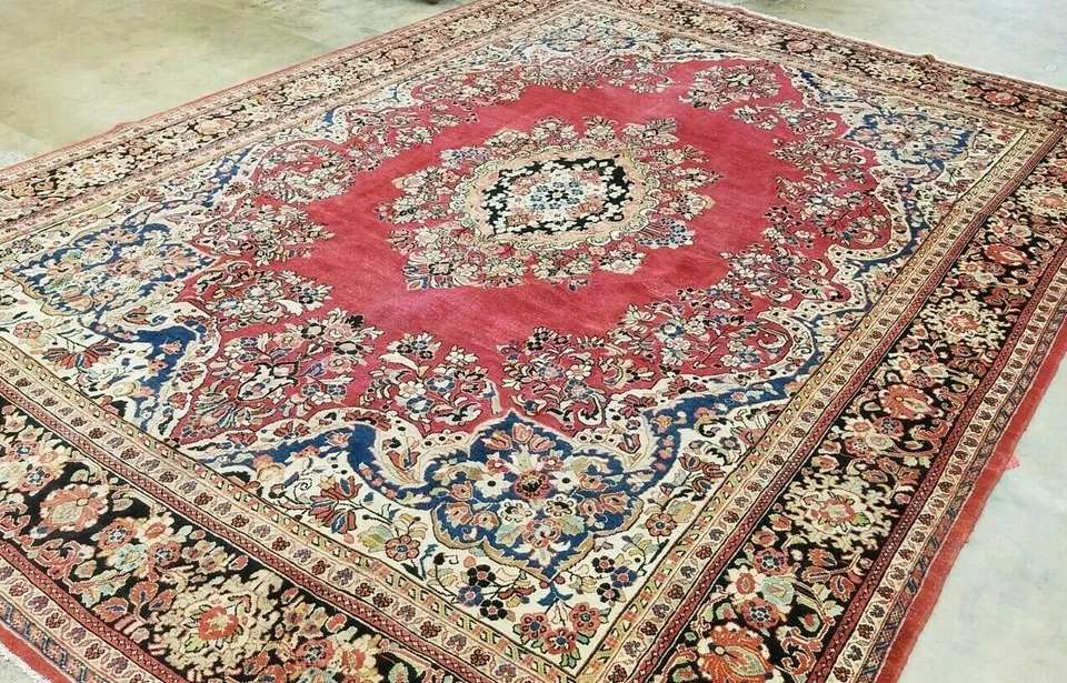 *11'X16' ANTIQUE C.1900 HAND-KNOTTED KURDISH SULTAN-ABD TRIBAL WOOL LARGE RUG - Image 3 of 4