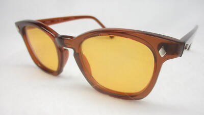 Pentax Hoya Sunglasses Horn Rim 60's Style Red Blue Blocker Orange 46 Small