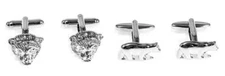 Bear Bears Wall Street 2 Pairs Cufflinks in a Presentation Gift Box & Polishi...
