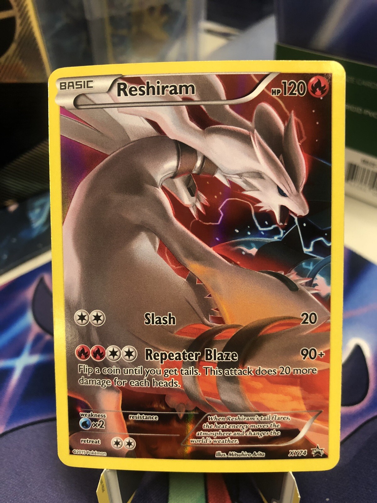 Reshiram XY74 Holo MYTHICAL Full Art Black Star Promo Pokemon Card NM | eBay
