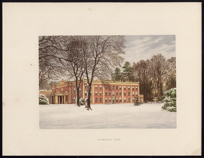 Antiker Druck-CRANBURY PARK-WINCHESTER-HAMPSHIRE-Morris-Fawcett-Lydon-1880