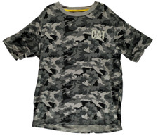 Caterpillar Size XL Men Trademark Short Sleeve Tee T Shirt Gray Camo EUC