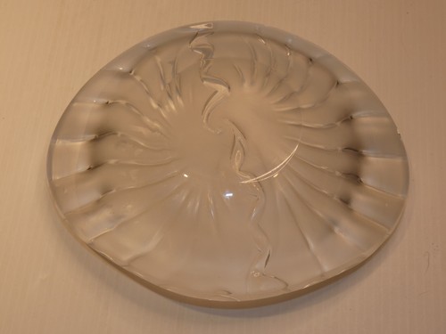 Stunning Lalique Oval Ashtray, Waved Petal and Geometric Design, Frosted - Picture 5 of 6