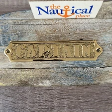 Solid Brass "Captain" Door Sign - Captain's Quarters - Nautical Wall Decor