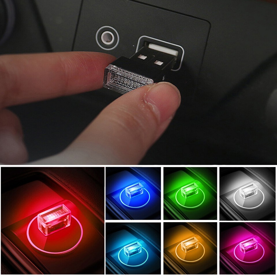 1x USB LED SUV Car Lights Interior Neon Atmosphere Ambient Lamp Bulb
