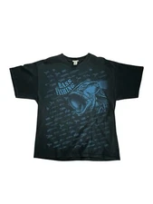 Vintage Bass Fishing All Over Print Lures Tackle Men's Size XL Graphic Tee