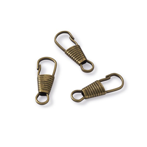 100pcs Lanyard Spring Hooks Antique Bronze Iron Snap Clip Fastener Hook 25x9mm - Picture 4 of 33