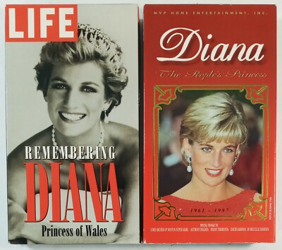 2 VHS Tapes Diana The English Rose & Life Magazine Remembering Princess of Wales