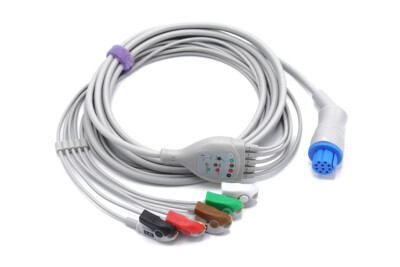 Datex Ohmeda ECG Cable S5, Cardiocap 10 Pin 5 Leads Grabber - Same Day Shipping
