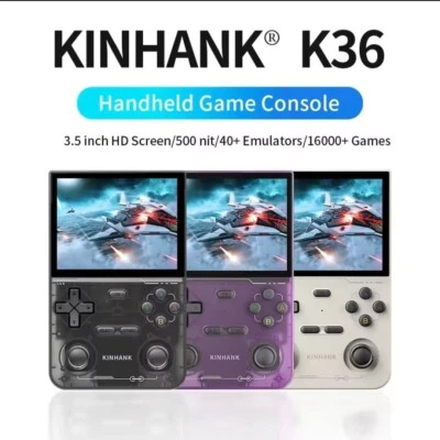 KINHANK K36 Handheld Game Console 3.5" IPS 16000+ Retro Classic Games 3D NEW UK