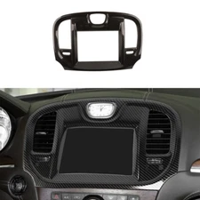 Central Control GPS Navigation Trim Cover for Chrysler 300 2010-14 Carbon Fiber