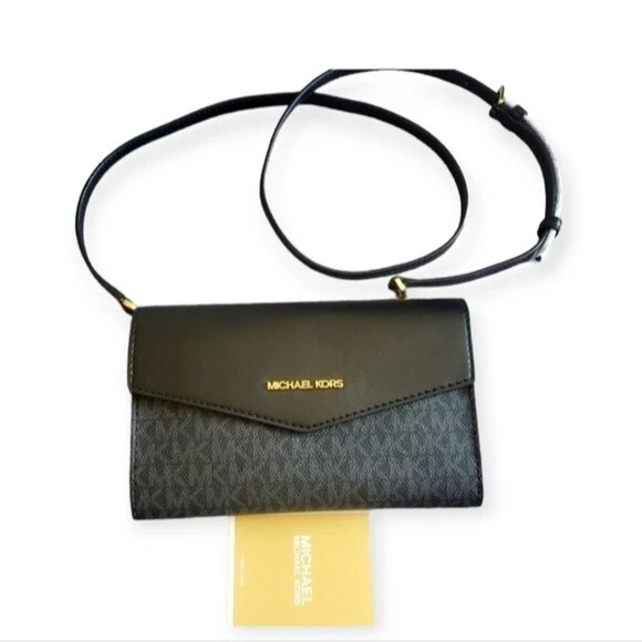 Borsa a tracolla Michael Kors nera busta monogram sling