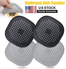 2x Square Drain Cover for Shower Silicone Hair Stopper with Suction Cup Bathroom