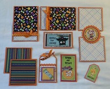 BATTY FOR CANDY / Halloween Premade Scrapbook Page Mat Set SEWN