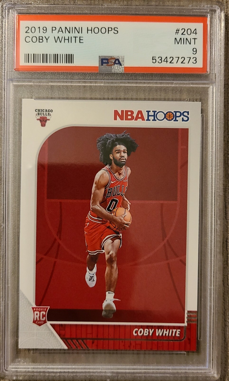 2019-20 NBA Hoops Coby White Rookie Card RC #204 Bulls PSA 9