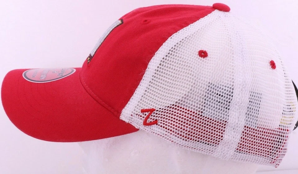 NUEVO Maryland Terrapins Terps Zephyr Bordado Rojo Snapback Trucker Sombrero Para Mujer Foto 2 de 4