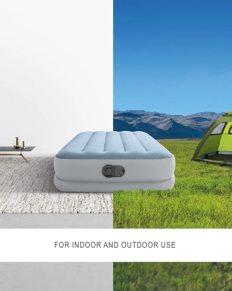 Twin Multi Color Air Mattress with Built In USB Pump for Indoor Outdoor Use - Image 3 of 4