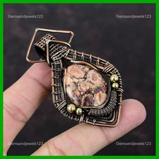 Valentines Deal Birds Eye Jasper Stone Wire Wrapped Sister Ethnic Pendant Copper