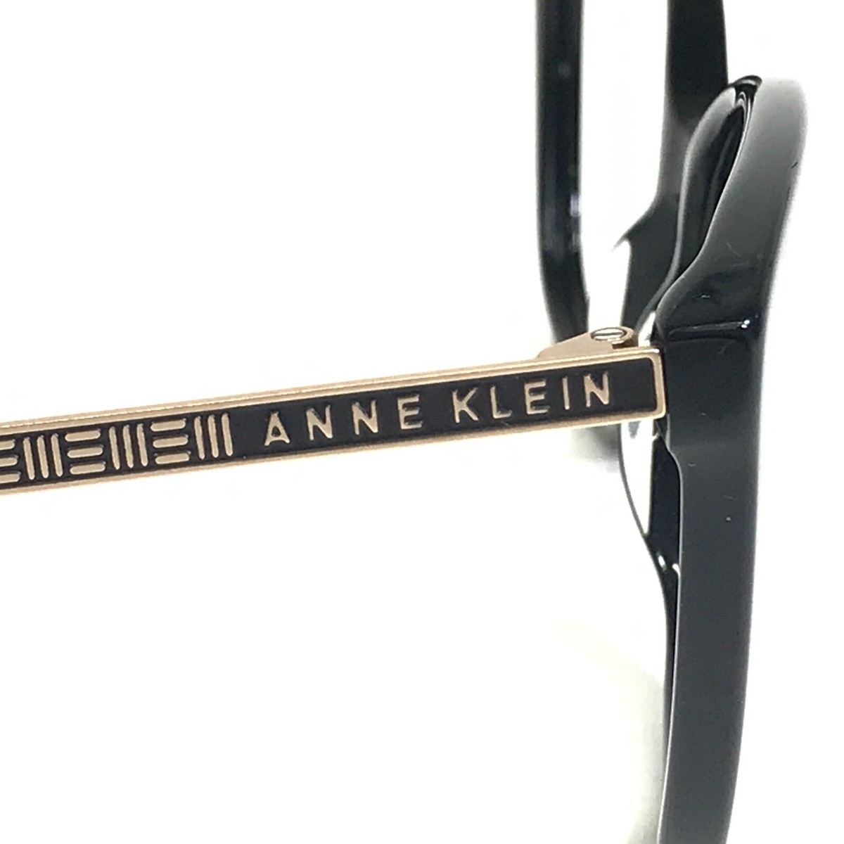 Anne Klein Eyeglasses Frames AK7079 001 BLACK Gold Cat Eye
