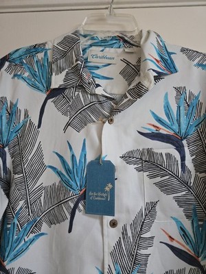 Men's Roundtree & Yorke Bird Of Paradise Hawaiian Shirt Size Large NWT!