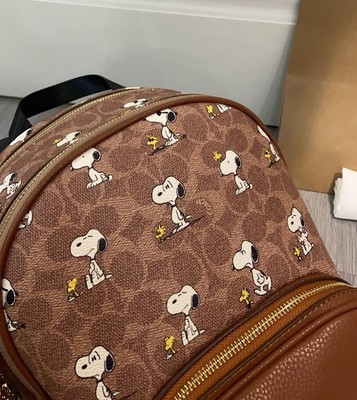 Coach x PEANUTS Coat Backpack Signature Canvas Snoopy Print CBM25