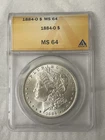 1884 O Morgan Silver Dollar ANACS MS64, Nice Eye Appeal, "Oval O"