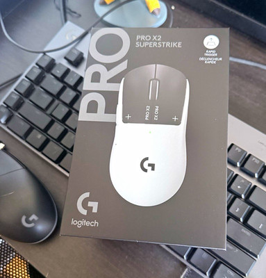 Logitech PRO X2 SUPERSTRIKE Wireless/Wired Gaming Mouse 44000 DPI 5-Button White