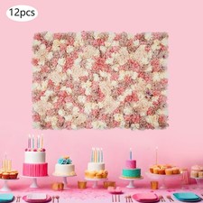 Artificial Flower Wall Backdrop, 12PCS Artificial Flower Wall Panels