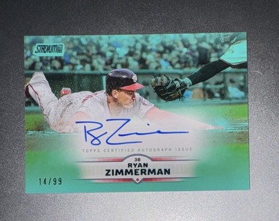 2025 Topps Stadium Club Autographs Ryan Zimmerman Turquoise # d /99 Free Ship!!