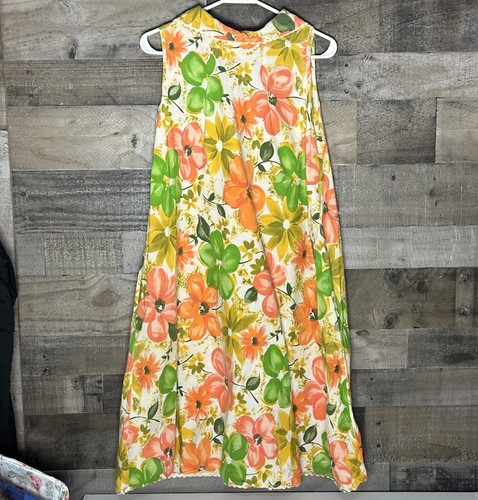 Vintage 60s 70s Retro Mod Floral A-Line Shift Dress Orange Green Womens Size 40, Size 40, $49.99 - Photo 5