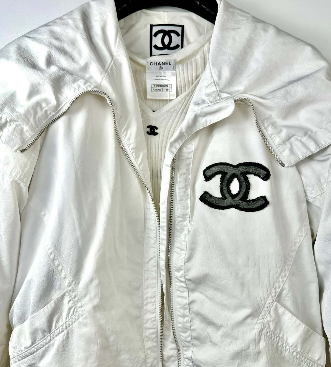 Giacca Bomber Chanel Vintage 2009 Sport Logo 34 36 38 40 2 4 6 8 Cappotto Top S M