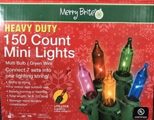 Merry Brite 150 Multi Color Mini String Lights   34ft Heavy Duty Christmas Light