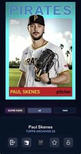 DIGITAL TOPPS BUNT Paul Skenes ARCHIVES 25 SUPER RARE 1964 AQUA Read