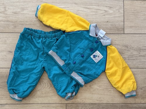 Vintage Toy Box Dino Dudes 2pc Baby Windbreaker Set 12M Colorblock