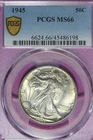 1945 PCGS MS66 WALKING LIBERTY HALF DOLLAR #B52268